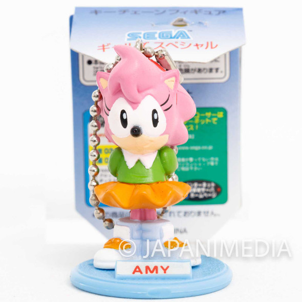 Retro RARE! Sonic The Hedgehog Amy Rose Figure Keychain JAPAN SEGA Japanimedia Store FRONT