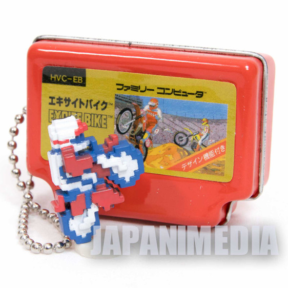 EXCITE BIKE Famicom Mini Can Case Keychain + Dot Figure Epoch JAPAN Japanimedia Store FRONT