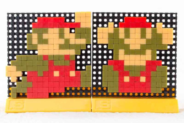 Super Mario Bros. .S (Dots) A Set Puzzle Pin Panel Toy Tomytec JAPAN FAMICOM NES [USED] Japanimedia Store FRONT