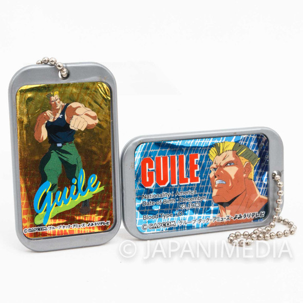 Street Fighter 2 Animation Guile Plastic Plate Charm Ballchain 2pc Set Japanimedia Store FRONT