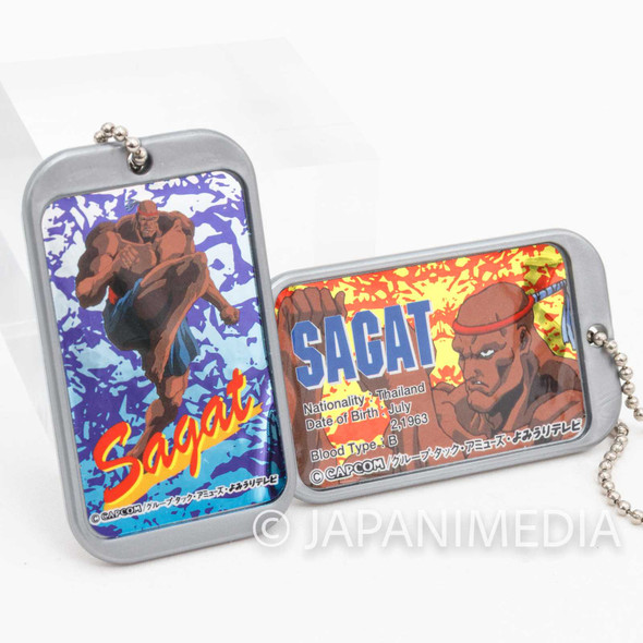 Street Fighter 2 Animation Sagat Plastic Plate Charm Ballchain 2pc Set Japanimedia Store FRONT