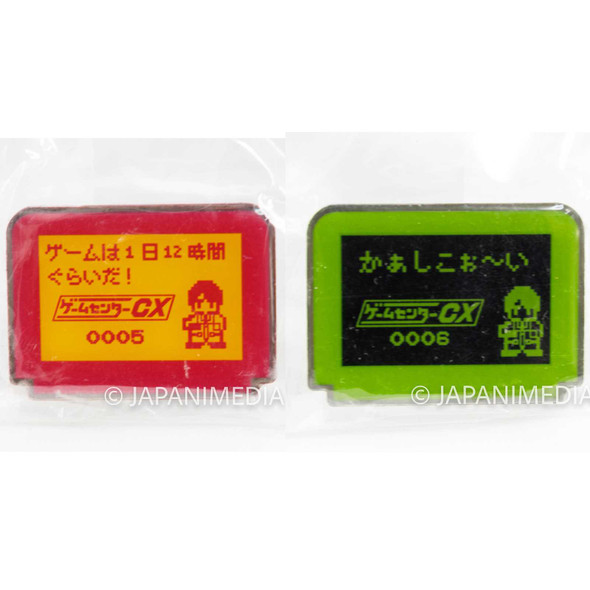 Game Center CX Character Pins 2pc Set #3 JAPAN ARINO KACHO Japanimedia Store FRONT