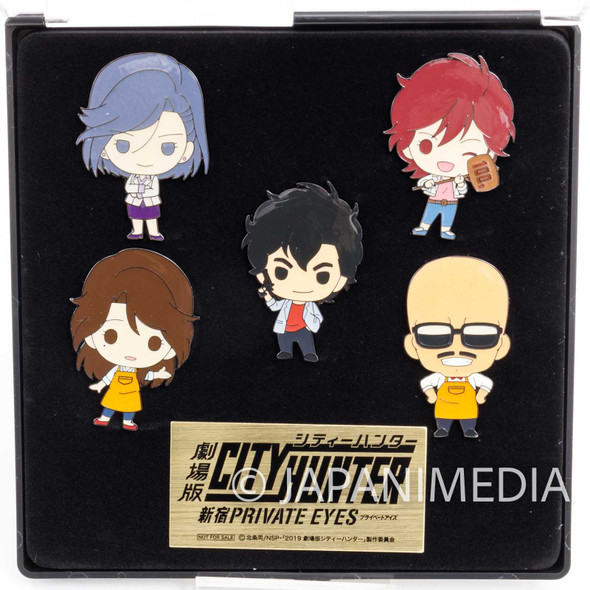 City Hunter Character Pins Set [Ryo Saeba / Kaori / Saeko / Umibozu] Hojo Tsukasa JAPAN Japanimedia Store FRONT
