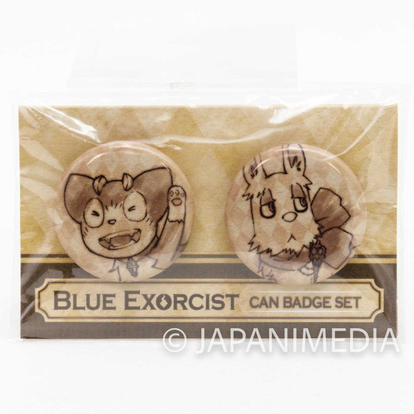 Blue Exorcist Mephisto Dog & Kuro Cat Can Badge Set JAPAN Japanimedia Store FRONT