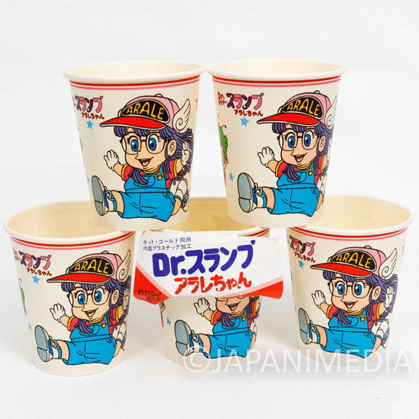Retro RARE! Dr. Slump Arale Chan Paper Cup 5pc Set JAPAN ANIME Japanimedia Store FRONT