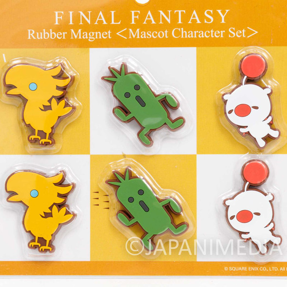 Final Fantasy Chocobo Cactuar Moogle Rubber Mascot Magnet Set Square Enix JAPAN Japanimedia Store FRONT