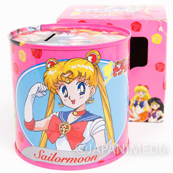 Retro Sailor Moon S Metal Can Box Coin Bank Showa Note JAPAN Japanimedia Store FRONT
