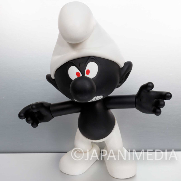 RARE! The Smurfs Black Smurf Big Size Soft Vinyl Figure HOW2WORK JAPAN Japanimedia Store FRONT