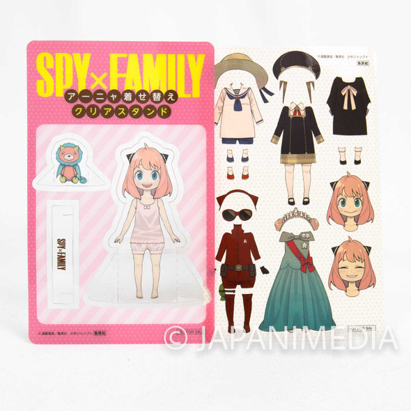 Spy x Family Anya Clear stand & Dress up Sticker Sheet Set JAPAN MANGA Japanimedia Store FRONT