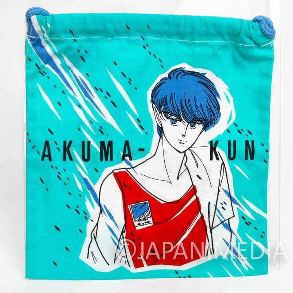 Retro RARE! Akuma-kun ni Onegai Mini Drawstring Bag SAKI HIWATARI BITTER Japanimedia Store FRONT
