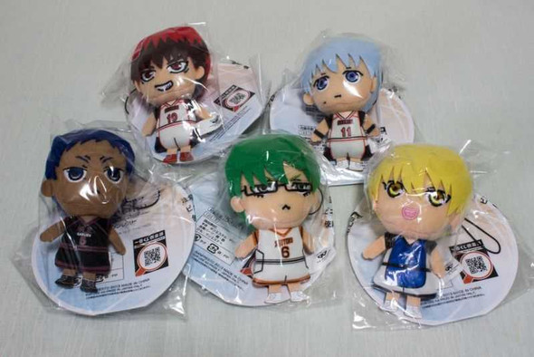 [Set of 5] Kuroko's Basketball Figure Plush Doll Strap Ichiban Kuji Banpresto [Kuroko/Hikami/Kise/Midoima/Aomine] JAPAN Japanimedia Store FRONT