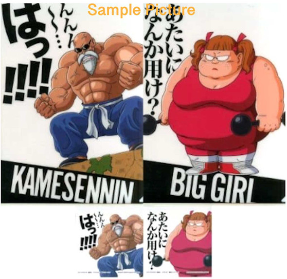 Dragon Ball Z Clear Folder File 2pc & Sticker 2pc / Kame-Sennin + BigGirl BANDAI Japanimedia Store FRONT