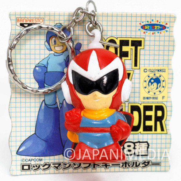 RARE! MEGA MAN Proto Man (Blues) Soft VInyl Figure Keychain / CAPCOM ROCKMAN Japanimedia Store FRONT