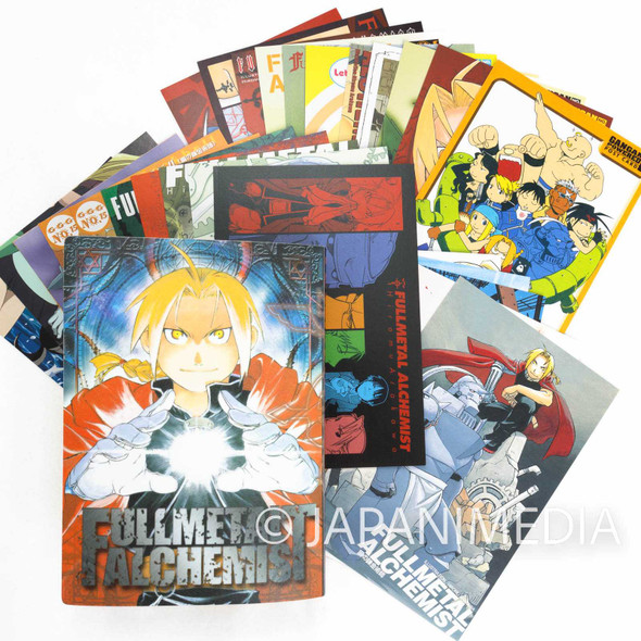 FullMetal Alchemist Postcards (26pc) & Postcards File Holder Set JAPAN Japanimedia Store FRONT