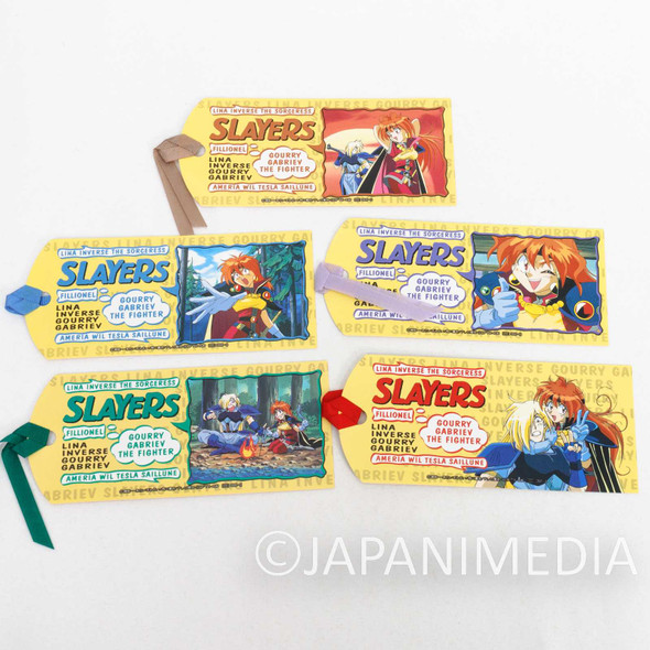 Retro RARE Slayers Bookmarker 5pc Set Movic [Lina Inverse/Gourry Gabriev] Japanimedia Store FRONT