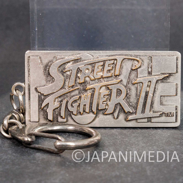 Retro RARE! Street Fighter 2 Movie Ryu Metal Plate Keychain Capcom Japanimedia Store FRONT