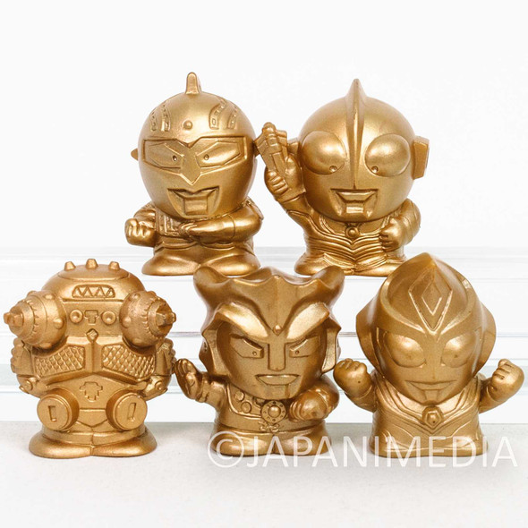 Ultraman Soft Vinyl Figure Finger Puppet Golden Color 5pc Set YUTAKA Japanimedia Store FRONT