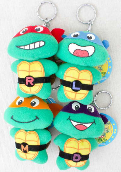 Set of 4 Teenage Mutant Ninja Turtles Mini Plush Doll Figure 1994 JAPAN Japanimedia Store FRONT