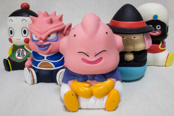 Set of 5 Dragon Ball Z Sofubi Figure Bank Boo Dodoria Chaoz Popo Obaba JAPAN Japanimedia Store FRONT