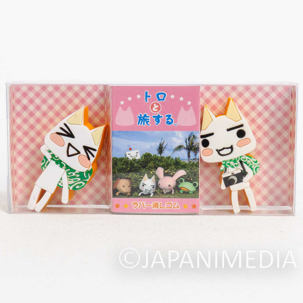 Sony Cat Doko Demo Issyo TORO INOUE Eraser Rubber Figure 2pc Set Japanimedia Store FRONT