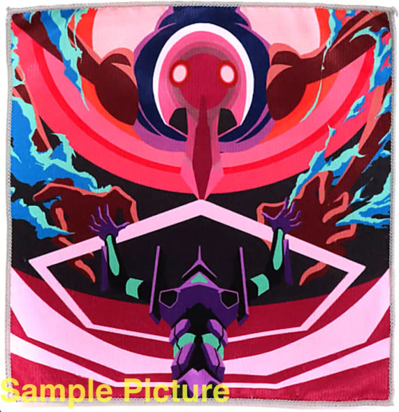 Evangelion EVA-01 & 8th Angel Hand Towel 10x10inch BANDAI JAPAN Japanimedia Store FRONT