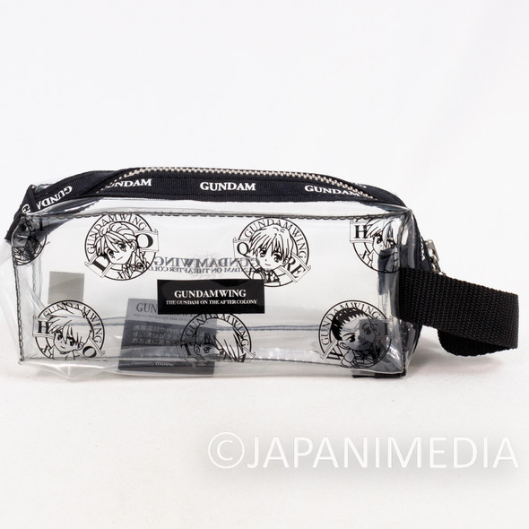 Retro RARE! Gundam W Wing Pen Case Movic / Heero Duo Trowa Quatre Wufei Japanimedia Store FRONT