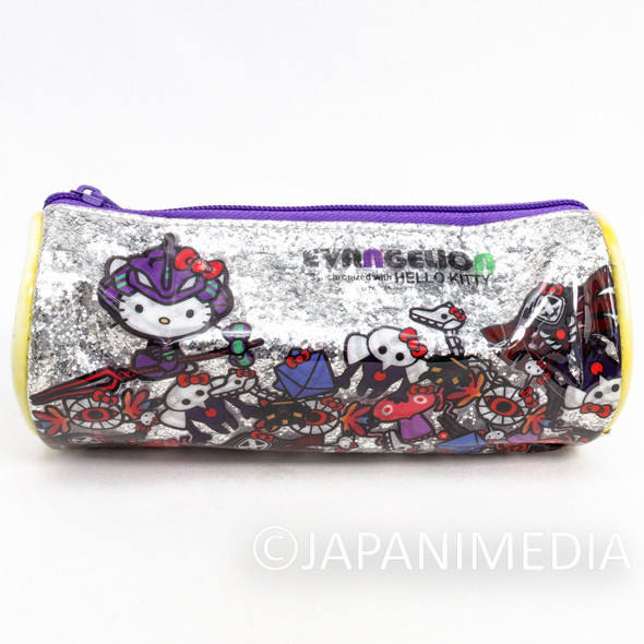 RARE! Evangelion x Hello Kitty Soft Vinyl Pen Case Pouch #1 Sanrio Japanimedia Store FRONT