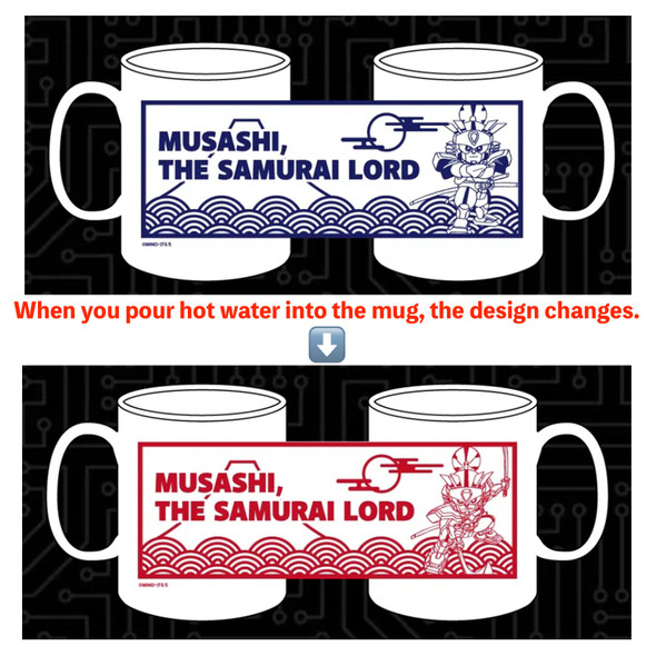 Musashi, the Samurai Lord Picture-Changing Mug ANIME Karakuri Kengo Den Japanimedia Store FRONT