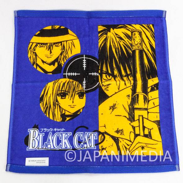 Black Cat Train Eve Sven Hand Towel 13x13 inch JUMP FESTA 2004 JAPAN Japanimedia Store FRONT
