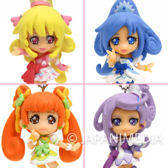 [Set of 4] Doki Doki! PreCure Mascot Figure Ball Keychain [Cure Heart / Cure Diamond / Cure Rosetta / Cure Sword ] JAPAN Japanimedia Store FRONT