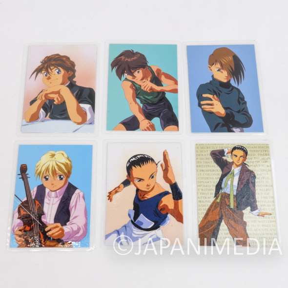 Gundam W Wing Laminated Card 6pc Set DUO HEERO TROWA CHANG QUATRE Japanimedia Store FRONT