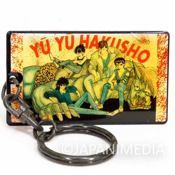 Retro RARE! Yu Yu Hakusho Yusuke Metal Plate Keychain SHONEN JUMP Japanimedia Store FRONT