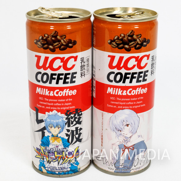[Set of 2] Evangelion UCC Steel Can Coffee Rei Ayanami 2 Japanimedia Store FRONT