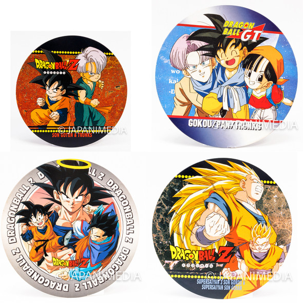 Retro Dragon Ball GT Z 7"/ 5.5" Round Menko 4pc Set JAPAN ANIME MANGA Japanimedia Store FRONT
