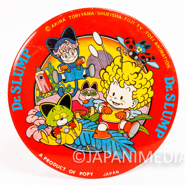 Dr. Slump Arale chan Big Can Button Badge Pin POPY Japan | Japanimedia Store Front