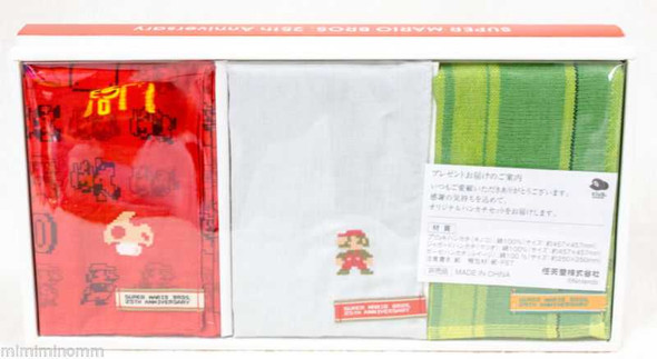 Super Mario Bros. Club Nintendo Limited Handkerchief Set JAPAN GAME NES Japanimedia Store FRONT