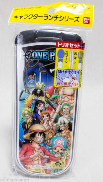 ONE PIECE Chopsticks Spoon Fork Tableware Set Bandai JAPAN ANIME MANGA JUMP Japanimedia Store FRONT