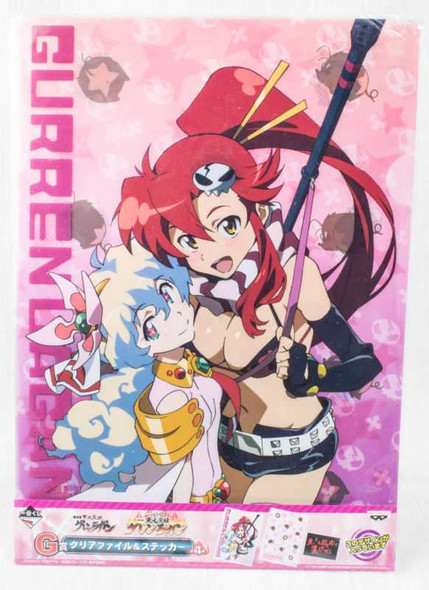 Gurren Lagann Yoko & NIa Clear Folder File + Sticker JAPAN ANIME MANGA Japanimedia Store FRONT