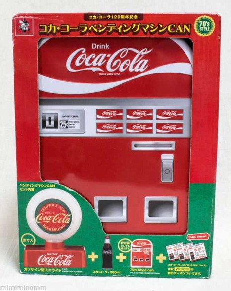 Coca-Cola Vending Machine Miniature 70's Ver. + Gasosain type Mini Light JAPAN Japanimedia Store FRONT