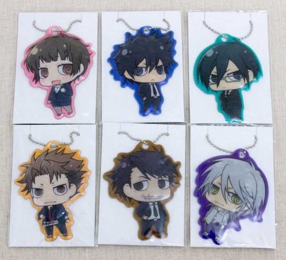 Complete Set : Psycho-Pass Reflector Charm Strap [Akane / Kogami / Ginoza / Kagari / Masaoka / Makishima] JAPAN ANIME Japanimedia Store FRONT