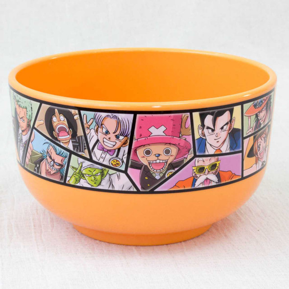 Dragon Ball Z x ONE PIECE Jump 40th Anniversary Rice/Salad Plastic Bowl JAPAN Japanimedia Store FRONT