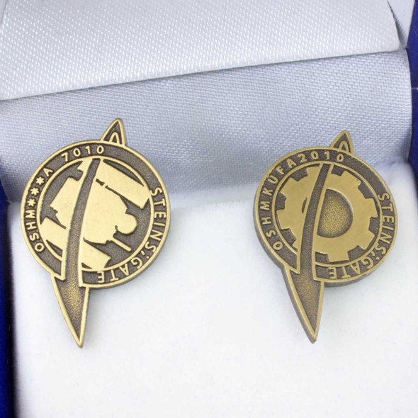 RARE! Steins ; Gate Lab Men Pins Badge Set JAPAN ANIME MANGA Japanimedia Store FRONT