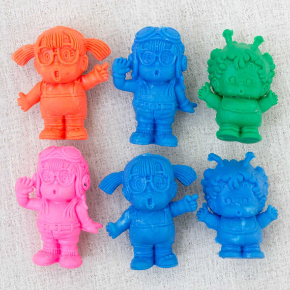 Retro RARE Dr. Slump Arale Chan & Gatchan Mini Eraser Figure 6pc Set JAPAN ANIME Japanimedia Store FRONT