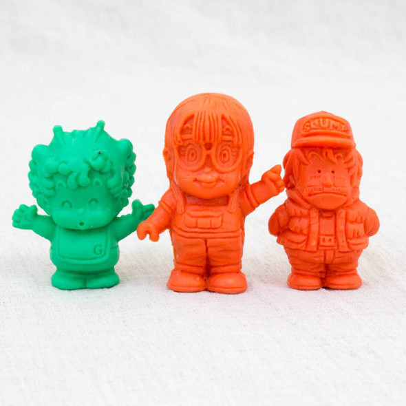 Retro RARE Dr. Slump Arale Chan & Gatchan Senbei Mini Eraser Figure 3pc Set Japanimedia Store FRONT