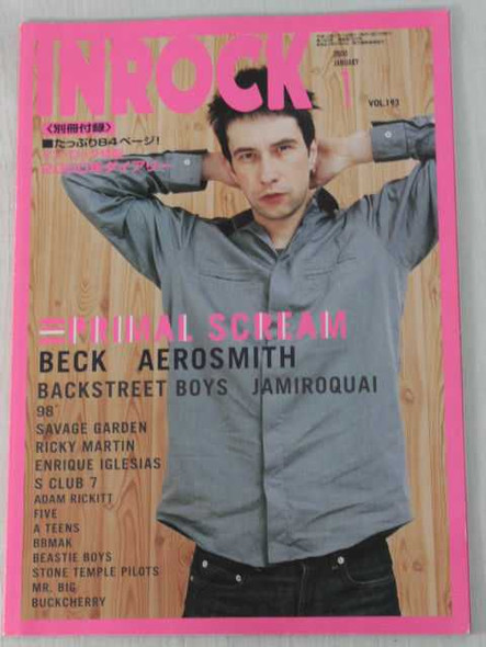 INROCK JAPAN Magazine JAN/2000 PRIMAL SCREAM/BACK STREET BOYS/BECK/AEROSMITH Japanimedia Store FRONT