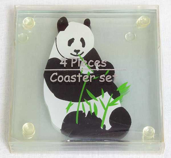 Set of 4 Glass Panda Coaster Japanimedia Store FRONT