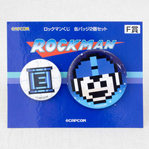 Rockman Button badge 2pc Set JAPAN GAME CAPCOM Mega man Japanimedia Store FRONT