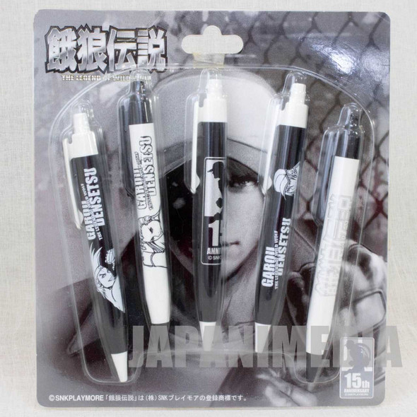 Retro RARE! Fatal Fury Ballpoint Pen 5pc Set 15th Anniversary SNK Playmore JAPAN Japanimedia Store FRONT