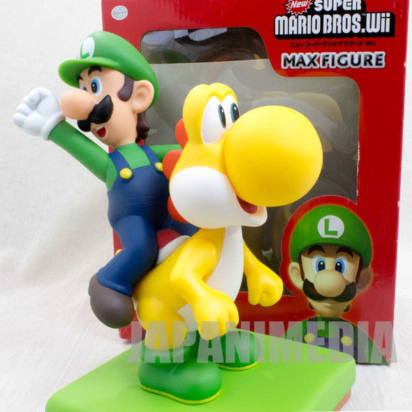 Super Mario Bros. Luigi Riding Yoshi Big Figure 9" JAPAN NES FAMICOM NINTENDO Japanimedia Store FRONT