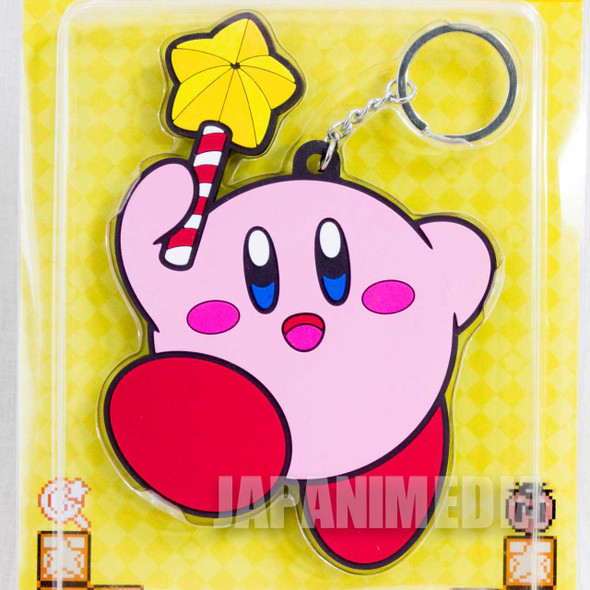 Kirby Super Star Jumping Ver. Big Rubber Mascot Key Chain Banpresto JAPAN GAME Japanimedia Store FRONT